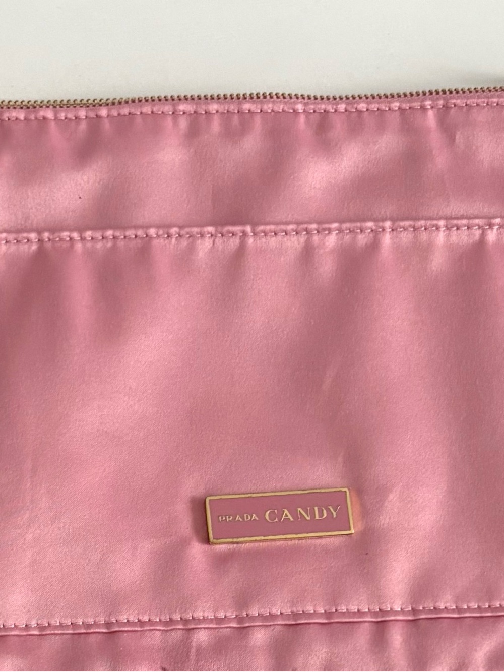 PRADA Pink Cotton CANDY Satiny Look Cosmetic Makeup Pouch Bag